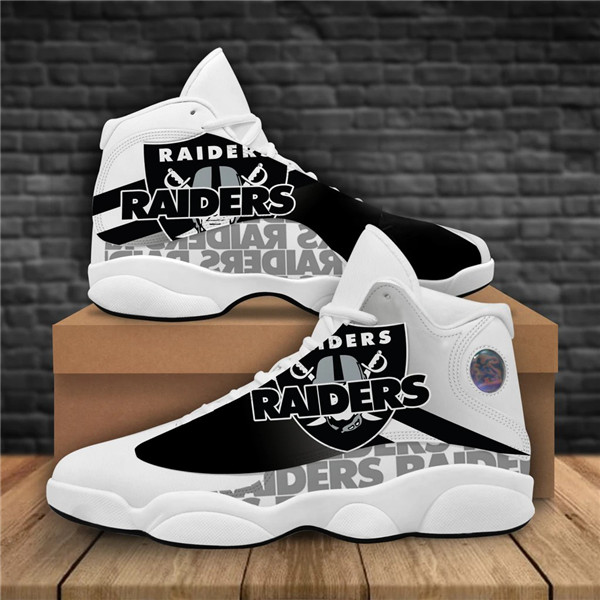 Men's Las Vegas Raiders AJ13 Series High Top Leather Sneakers 005